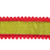 VIC-QK254573 - 1.5"x10yd Lime Velvet Red Pom Pom - Vickerman