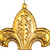 VIC-MT268108MW - 6" Gold Matte Fleur De Lis Ornamen, 3-Pack - Vickerman