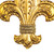 VIC-MT268108MW - 6" Gold Matte Fleur De Lis Ornamen, 3-Pack - Vickerman