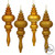 VIC-N500242 - 7" Teal Finial 4 Finish Assorted, 8-Pack - Vickerman