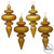VIC-N500003 - 4" Red Finial 4 Finish Assorted, 8-Pack - Vickerman