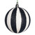 VIC-MT266106W - 6" White/Black Glitter Lines Ball, 2-Pack - Vickerman