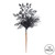 VIC-L185884 - 10" Gunmetal Pinecone Glitter Leaf Pick, 12-Pack - Vickerman