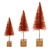 VIC-LS221318 - 8"-10"-12" Orange Bottle Brush Tree Set3 - Vickerman