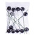 VIC-N222917SV - 3" x 18" Black Shiny Ball Stick, 12-Pack - Vickerman