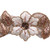 VIC-Q221742 - 1.5"x5yd Cream/Rose Gold Flower Ribbon - Vickerman