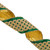 VIC-Q222740 - 4"x5yd Green With Gold Jeweled Ribbon - Vickerman