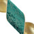 VIC-Q225760 - 4"x10yd Dark Green/Gold Lines Ribbon - Vickerman