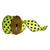 VIC-QY230970 - 2.5"X10Y Black Velvet Lime Stripe Ribbon - Vickerman
