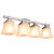Sunlite 46064-SU 25" 120V 4-Light Bell Shaped Frosted Glass Vanity Fixture, Brushed Nickel