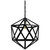 Sunlite 07094-SU 120V Vintage-Style Hexagonal Pendant Fixture, Satin Black