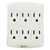 Sunlite 04075-SU 6 Grounded Outlet Adapter, Wall Mountable, 3 Prong Outlet Extender Power Strip, Home and Office,  UL Listed, Ivory 1 Pack