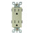 Sunlite 08158-SU  Decorative Duplex Receptacles,  Tamper Resistant, 15 Amp, Grounded, Modern Design, Ivory