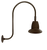 RAB Lighting GN3LED13NRST11BWN Gooseneck Style3 13W Neutral LED 11" St Shade Rect Refl Bwn