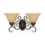 Nuvo 60/1031 Castillo; 2 Light; 17-1/4 in.; Wall Fixture with Champagne Linen Washed Glass