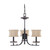 Nuvo 60/1441 Madison; 3 Light; 22 in.; Chandelier with Fabric Shades
