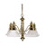 Nuvo 60/193 Gotham; 5 Light; 25 in.; Chandelier with Alabaster Glass Bell Shades