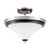 Nuvo 60/2461 Keen ES; 2 Light; Semi-Flush with Satin White Glass; Lamp Included