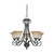 Nuvo 60/2742 Montgomery; 5 Light; (arms up) Chandelier with Champagne Linen Glass