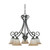 Nuvo 60/2743 Montgomery; 5 Light; (arms down) Chandelier with Champagne Linen Glass
