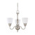 Nuvo 60/2773 Bella; 3 Light; Chandelier with Frosted Linen Glass