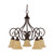 Nuvo 60/2891 Moulan; 5 Light; Chandelier; Arms Down with Champagne Linen Washed Glass