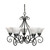 Nuvo 60/380 Castillo; 5 Light; 28 in.; Chandelier with Alabaster Swirl Glass
