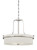 Nuvo 60/5108 Loren; 3 Light; Pendant with White Linen Shade