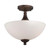 Nuvo 60/5164 Patton ES; 3 Light; Semi-Flush with Frosted Glass; (3) 13W GU24 Lamps Included