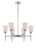 Nuvo 60/5216 Benson; 6 Light; Chandelier with Satin White Glass