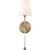 Nuvo 60/6687 Olmstead; 1 Light; Wall Sconce; Burnished Brass Finish with White Linen Shade