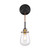 Nuvo 60/6851 Toleo; 1 Light; Wall Sconce; Black Finish with Vintage Brass Accents and Clear Glass