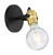 Nuvo 60/6981 Mantra; 1 Light; Wall Sconce Fixture; Black Finish with Brushed Brass Sockets