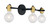 Nuvo 60/6983 Mantra; 3 Light; Vanity Fixture; Black Finish with Brushed Brass Sockets