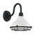 Nuvo 60/7021 Newbridge; 1 Light; Small Outdoor Wall Sconce Fixture; Gloss White Finish with Textured Black Accents