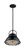 Nuvo 60/7064 Upton; 1 Light; Large Pendant Fixture; Gloss Black Finish with Silver and Textured Black Accents