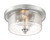 Nuvo 60/7190 Bransel; 2 Light; Flush Mount Fixture; Brushed Nickel Finish with Clear Seeded Glass