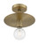 Nuvo 60/7244 Bizet; 1 Light; Semi-Flush Fixture; Vintage Brass Finish