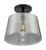 Nuvo 60/7334 Motif; 1 Light; 10 in.; Semi-Flush Black with Smoked Glass