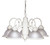 Nuvo SF76/693 5 Light - 22" - Chandelier - With Frosted Ribbed Shades - Textured White Finish