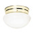 Nuvo SF77/061 2 Light - 10" - Flush Mount - Medium White Mushroom - Polished Brass Finish