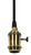 Satco 80/2297 Medium base lampholder; 4pc. Solid brass; prewired; On/Off; Uno ring; 10ft. 18/2 SVT Black Cord; Antique brass finish