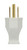 Satco 80/2413 Thermoplastic HD Plug; White; 2 Pole; 3 Wire And Ground; 15A; 125V