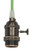 Satco 80/2433 Medium base lampholder; 4pc. Solid brass; prewired; On/Off; Uno ring; 10ft. 18/2 SVT Light Green Cord; Dark antique brass finish