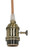 Satco 80/2436 Medium base lampholder; 4pc. Solid brass; prewired; On/Off; Uno ring; 10ft. 18/2 SVT Gold Cord; Antique brass finish