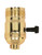 Satco 90/1411 On-Off Turn Knob Socket With Removable Knob; 1/8 IPS; Aluminum; Brite Gilt Finish; 250W; 250V; Uno Thread