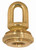 Satco 90/1571 1/4 IP Cast Brass Screw Collar Loop With Ring; Fits 1" Canopy Hole; 1-1/8" Ring Diameter; 1-3/4" Height; 50lbs Max; Unfinished