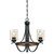 Westinghouse 6331800 Barnwell Three-Light Indoor Chandelier
Textured Iron and Barnwood Finish with Clear Hammered Glass