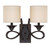 Westinghouse 6302700 Lenola Two-Light Indoor Wall Fixture
Amber Bronze Finish with Beige Fabric Shades