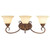 Westinghouse 6221300 Regal Springs Three-Light Indoor Wall Fixture
Ebony Gold Finish with Burnt Scavo Glass